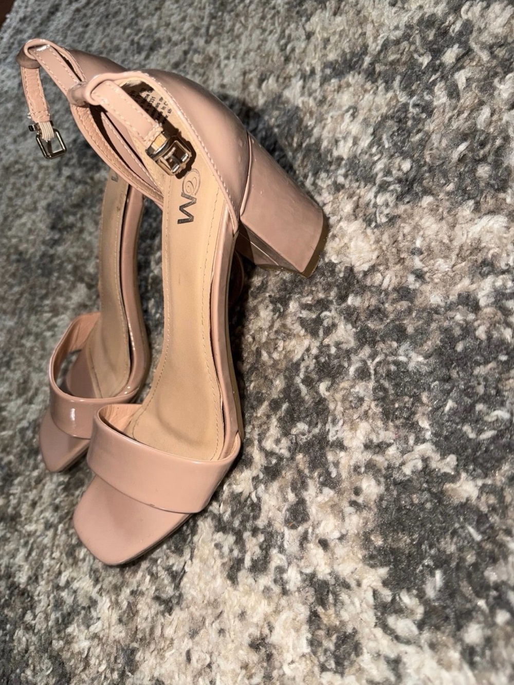 Windsor Smith Blush Pink Patent Block Heel Sandals